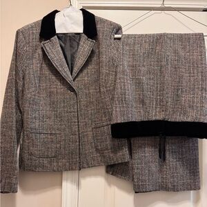 Classic Gray Plaid Women’s Suit